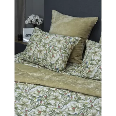 Комплект с одеялом KAZANOV.A “Верде” жемчужно-бежевый (египетский хлопок-велюр), евро