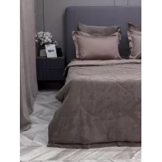Комплект с одеялом KAZANOV.A Lindor Fluffy капучино/трюфель (египетский хлопок-велюр), евро