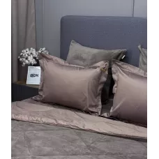 Комплект с одеялом KAZANOV.A Lindor Fluffy капучино/трюфель (египетский хлопок-велюр), евро