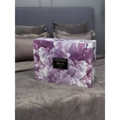 Комплект с одеялом KAZANOV.A Lindor Fluffy капучино/трюфель (египетский хлопок-велюр), евро