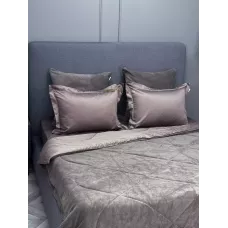 Комплект с одеялом KAZANOV.A Lindor Fluffy капучино/трюфель (египетский хлопок-велюр), евро