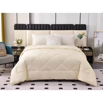 Двустороннее одеяло евро макси Sofi De Marko «Монако» молоко (велюр-сатин) 220х240