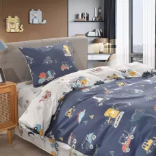 Комплект постельного белья Sofi De Marko “Диноленд” (синий), 1.5 спальный
