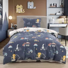 Комплект постельного белья Sofi De Marko “Диноленд” (синий), 1.5 спальный