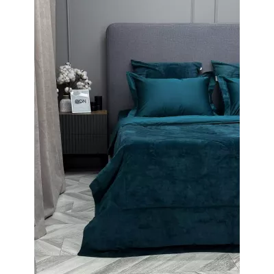 Комплект с одеялом KAZANOV.A Lindor Premium изумруд (египетский хлопок-велюр), евро