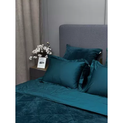 Комплект с одеялом KAZANOV.A Lindor Premium изумруд (египетский хлопок-велюр), евро