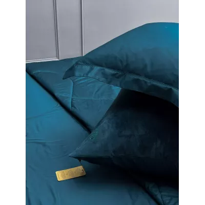 Комплект с одеялом KAZANOV.A Lindor Premium изумруд (египетский хлопок-велюр), евро