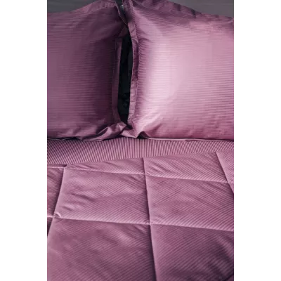 Комплект с одеялом DonCotton "Stripe Sateen Mini" (черничный), евро