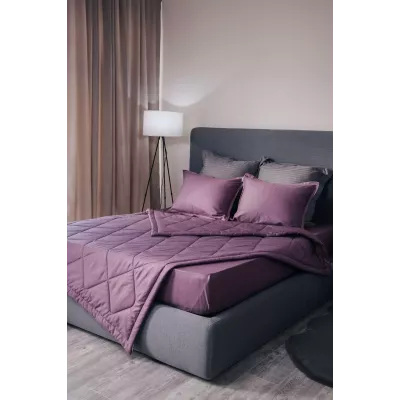 Комплект с одеялом DonCotton "Stripe Sateen Mini" (черничный), евро