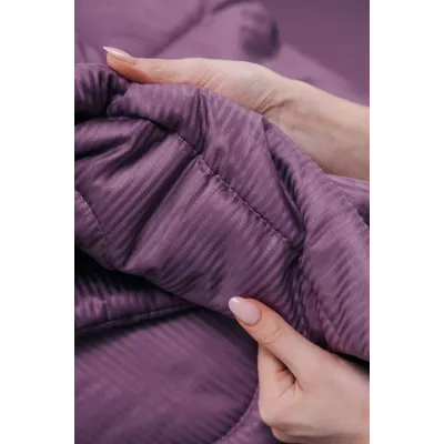 Комплект с одеялом DonCotton "Stripe Sateen Mini" (черничный), евро