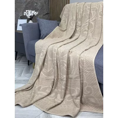 Махровое покрывало Karteks "Medallion" жаккард (бежевый), 160х220