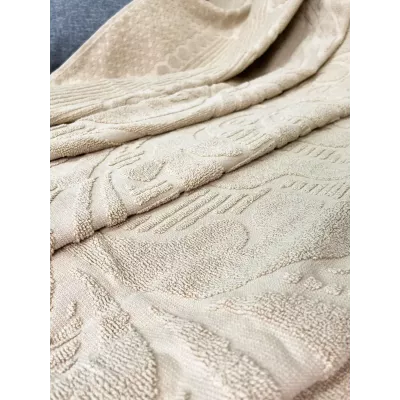Махровое покрывало Karteks "Medallion" жаккард (бежевый), 160х220