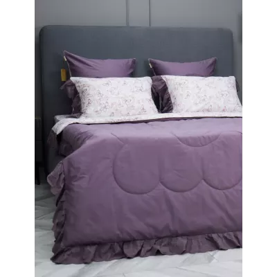 Комплект с одеялом KAZANOV.A Corsica Village "Монарх" жемчуг/орхидея (премиум хлопок), евро