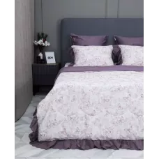 Комплект с одеялом KAZANOV.A Corsica Village "Монарх" жемчуг/орхидея (премиум хлопок), евро