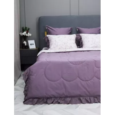 Комплект с одеялом KAZANOV.A Corsica Village "Монарх" жемчуг/орхидея (премиум хлопок), евро