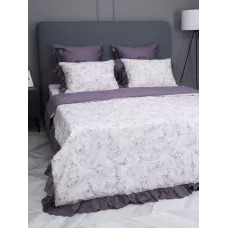 Комплект с одеялом KAZANOV.A Corsica Village "Монарх" жемчуг/орхидея (премиум хлопок), евро
