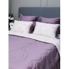Комплект с одеялом KAZANOV.A Corsica Village "Монарх" жемчуг/орхидея (премиум хлопок), евро