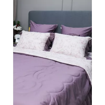 Комплект с одеялом KAZANOV.A Corsica Village "Монарх" жемчуг/орхидея (премиум хлопок), евро