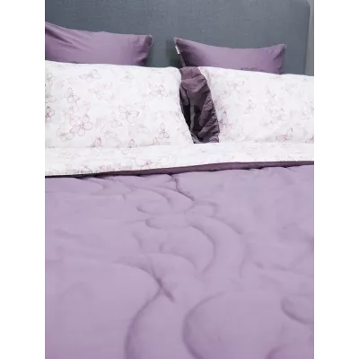 Комплект с одеялом KAZANOV.A Corsica Village "Монарх" жемчуг/орхидея (премиум хлопок), евро