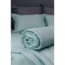 Комплект с одеялом DonCotton "Stripe Sateen Mini" (мята), евро