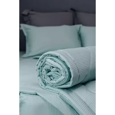 Комплект с одеялом DonCotton "Stripe Sateen Mini" (мята), евро