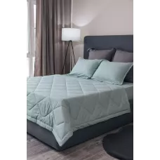 Комплект с одеялом DonCotton "Stripe Sateen Mini" (мята), евро