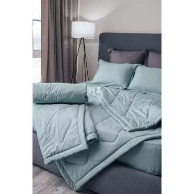 Комплект с одеялом DonCotton "Stripe Sateen Mini" (мята), евро