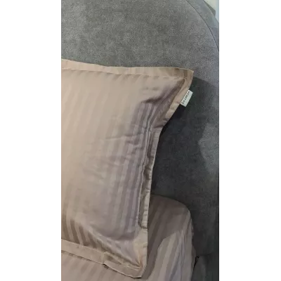 Комплект с одеялом DonCotton "Stripe Sateen" (мокко), евро