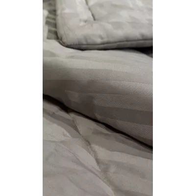 Комплект с одеялом DonCotton "Stripe Sateen" (мокко), евро