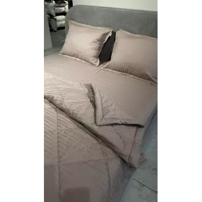 Комплект с одеялом DonCotton "Stripe Sateen" (мокко), евро