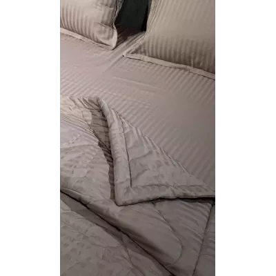 Комплект с одеялом DonCotton "Stripe Sateen" (мокко), евро