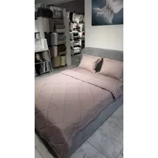 Комплект с одеялом DonCotton "Stripe Sateen" (мокко), евро