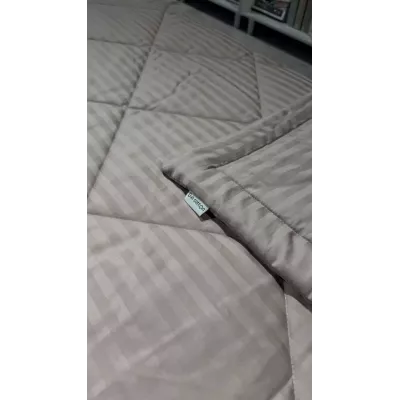 Комплект с одеялом DonCotton "Stripe Sateen" (мокко), евро