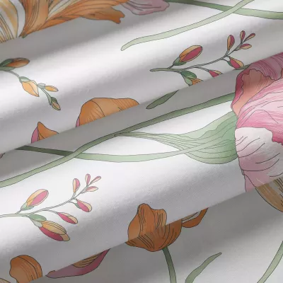 Комплект постельного белья Verossa Сатин "Bright tulip" (нав.50/70), двухспальный