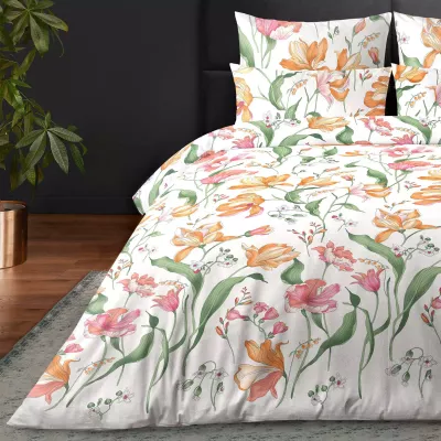 Комплект постельного белья Verossa Сатин "Bright tulip" (нав.50/70), двухспальный