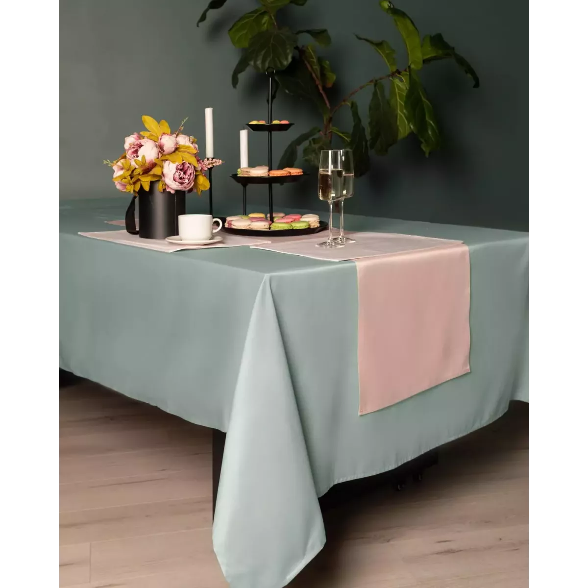 Скатерть Sofi de Marko "Серенити" (олива), 160 см