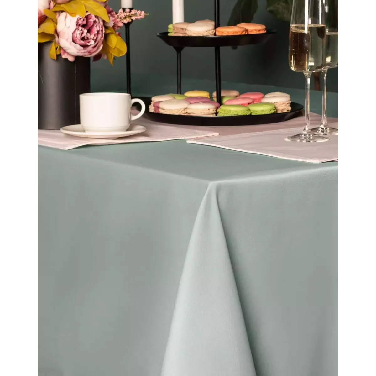 Скатерть Sofi de Marko "Серенити" (олива), 160 см