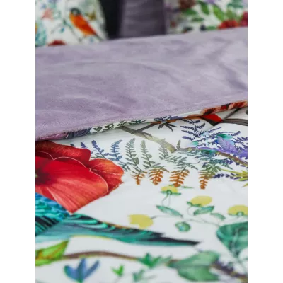 Комплект с одеялом KAZANOV.A “Маки” жемчуг лаванда (египетский хлопок-велюр), 1.5 спальный