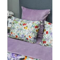 Комплект с одеялом KAZANOV.A “Маки” жемчуг лаванда (египетский хлопок-велюр), 1.5 спальный