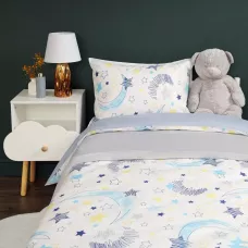Комплект постельного белья Siberia Home “Звездочки” (голубой), 1.5 спальный