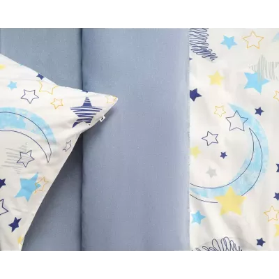 Комплект постельного белья Siberia Home “Звездочки” (голубой), 1.5 спальный