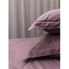 Комплект с одеялом DonCotton "Страйп-сатин" (пыльная роза), евро