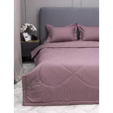 Комплект с одеялом DonCotton "Страйп-сатин" (пыльная роза), евро