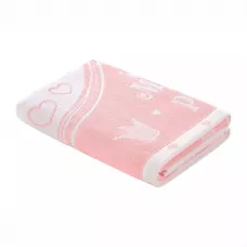 Полотенце махровое детское Облачко “My little princess” (нежный пион/белый), 100х100