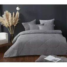 Комплект с одеялом KAZANOV.A “Оскар” серый беж (хлопок-велюр), евро