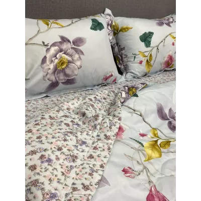 Комплект с одеялом KAZANOV.A Nano Cotton Air “Петра” (голубая платина), евро