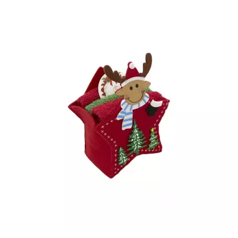 Новогодний набор полотенец "Дансер", 30x30 (3 шт)