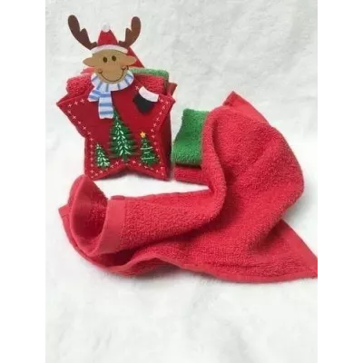 Новогодний набор полотенец "Дансер", 30x30 (3 шт)