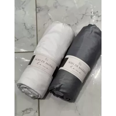 Простыня однотонная на резинке Sofi De Marko "Мармис" (белая), 180х200х30