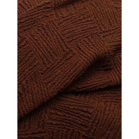 Чехол на угловой диван Жаккард коричневый